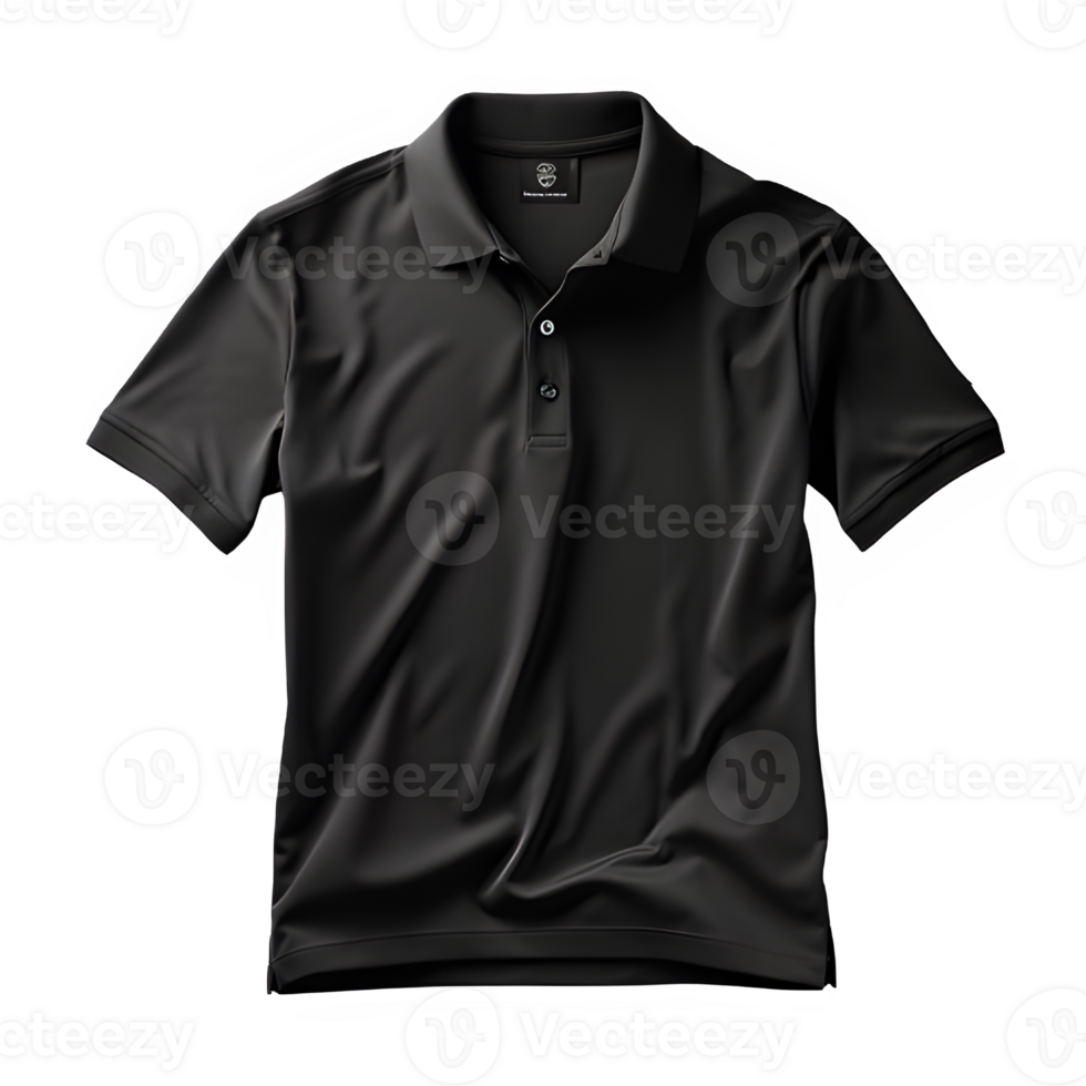 black shirt collar mockup isolated on transparent background,polo shirt mockup ,generative ai png