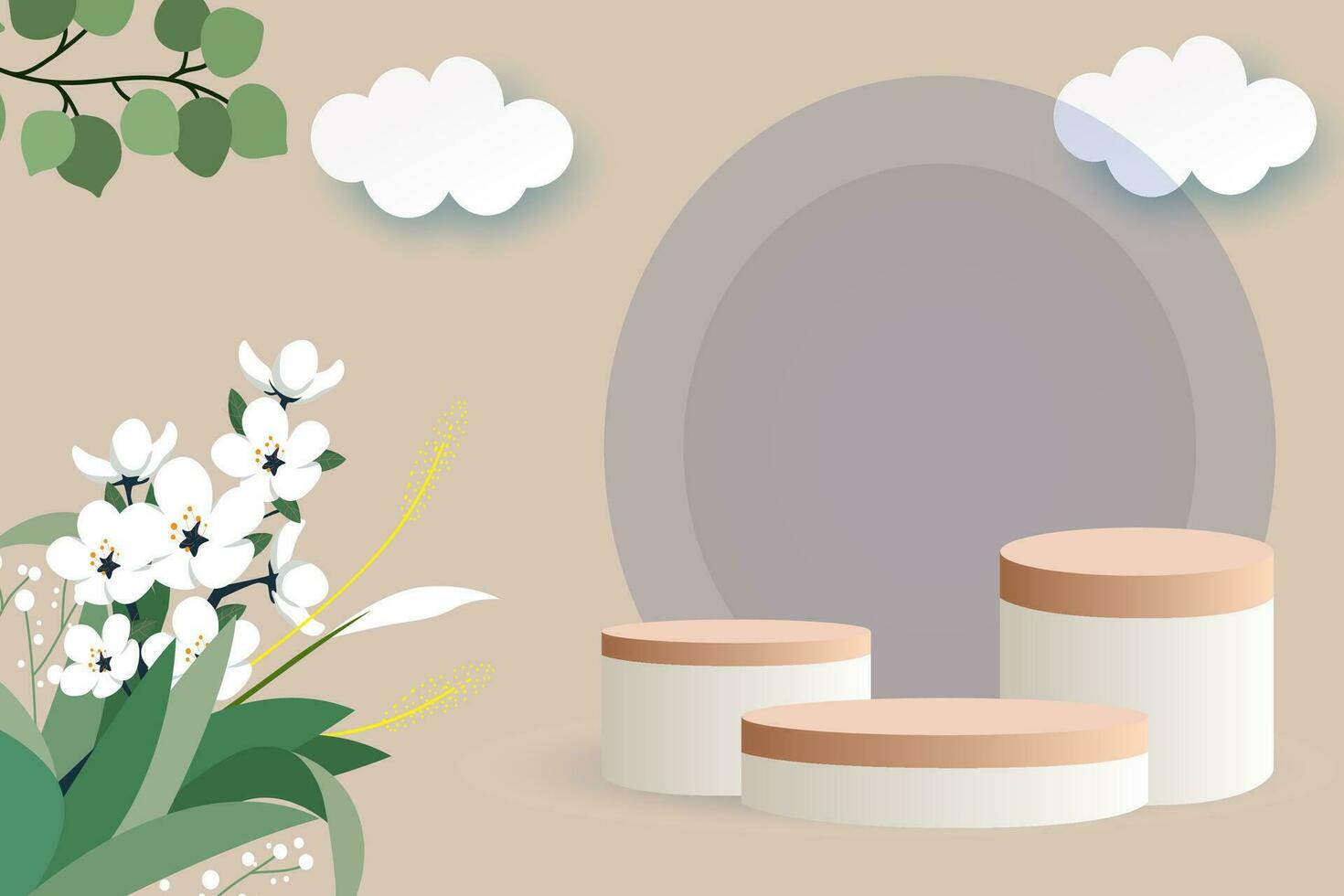 3d podium background Product display show. Luxury 3d rendering of podium for product presentation. vector