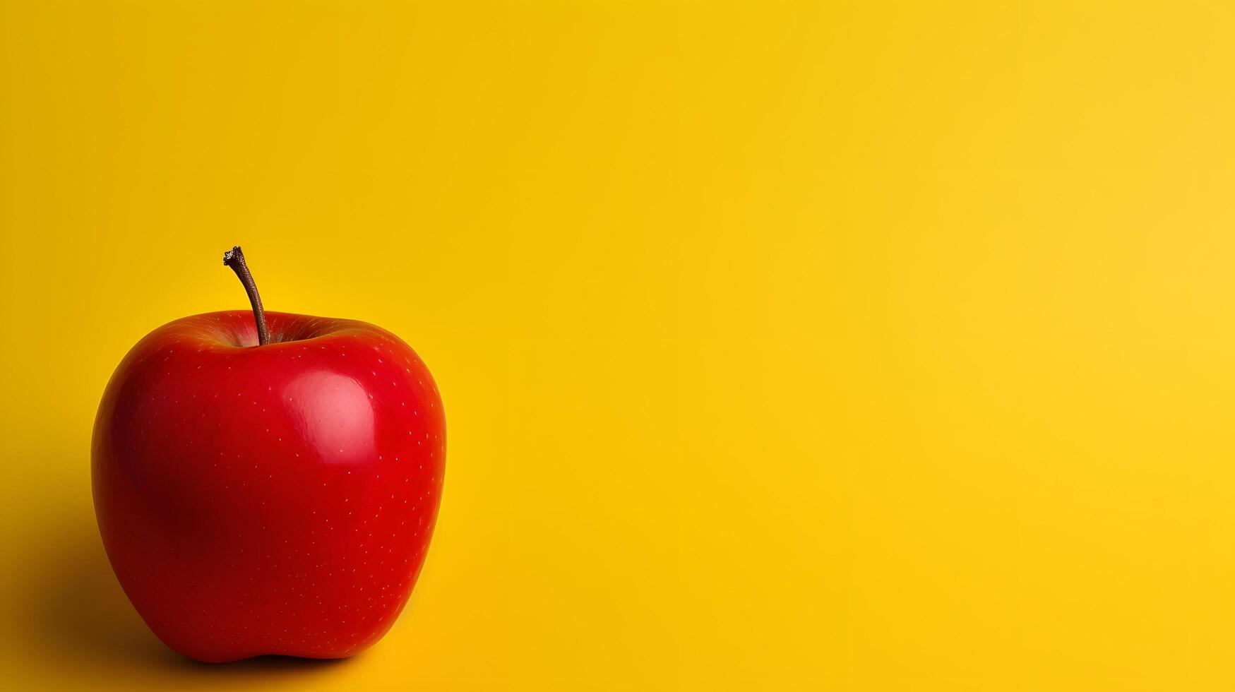 Apple on color background with copyspace. photo