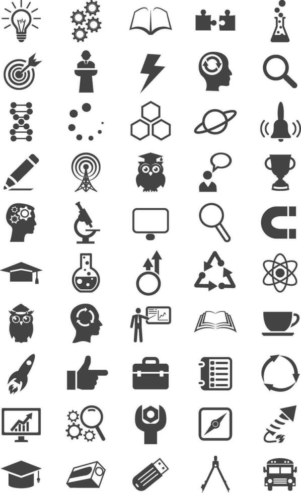 Science Education related icons are simple. With an outline style. Contains wifi, energy, books and others. With the purpose of ui, web, application or software and many others vector