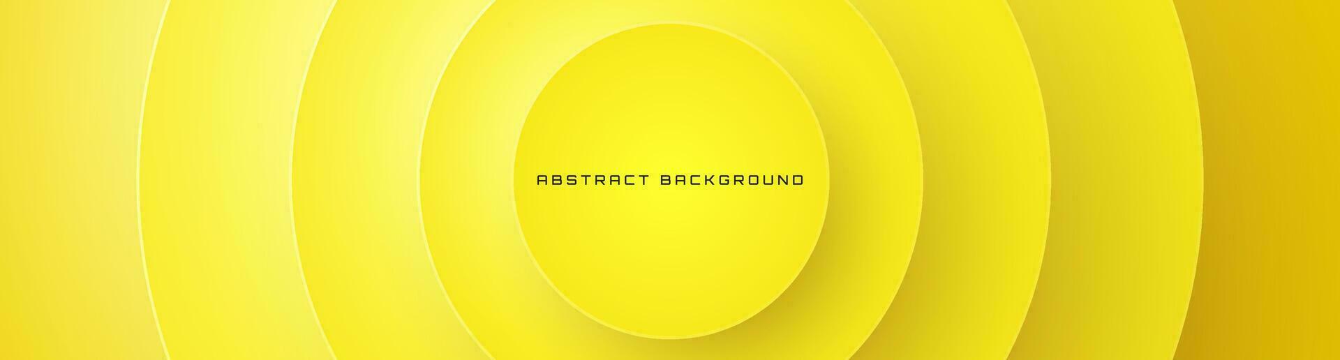 3D yellow geometric abstract background overlap layer on bright space with cutout effect decoration. Modern graphic design element circles style concept for banner, flyer, card, cover, or brochure vector