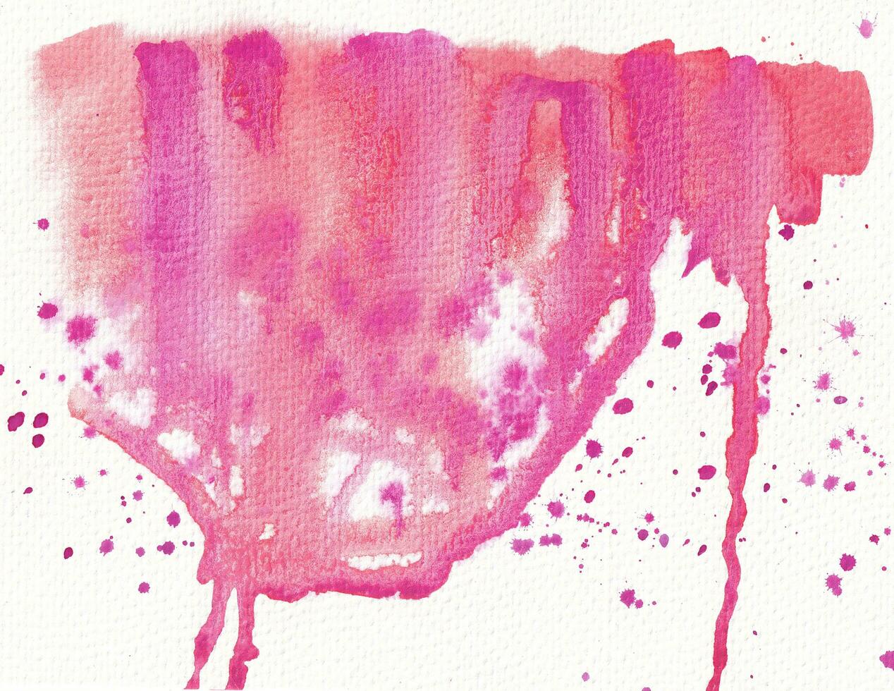Pink and red watercolor drip. Abstract aquarelle brush stroke and smudge. photo
