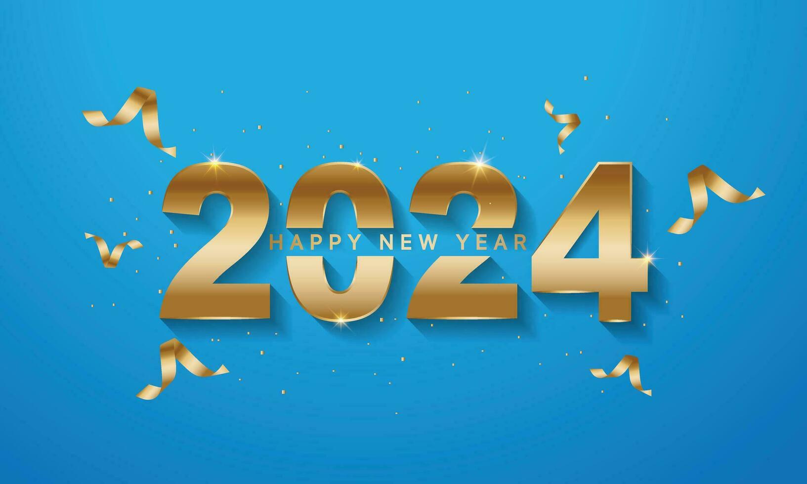 2024 Happy New Year Background Design. Greeting Card, Banner, Poster. Vector Illustration.