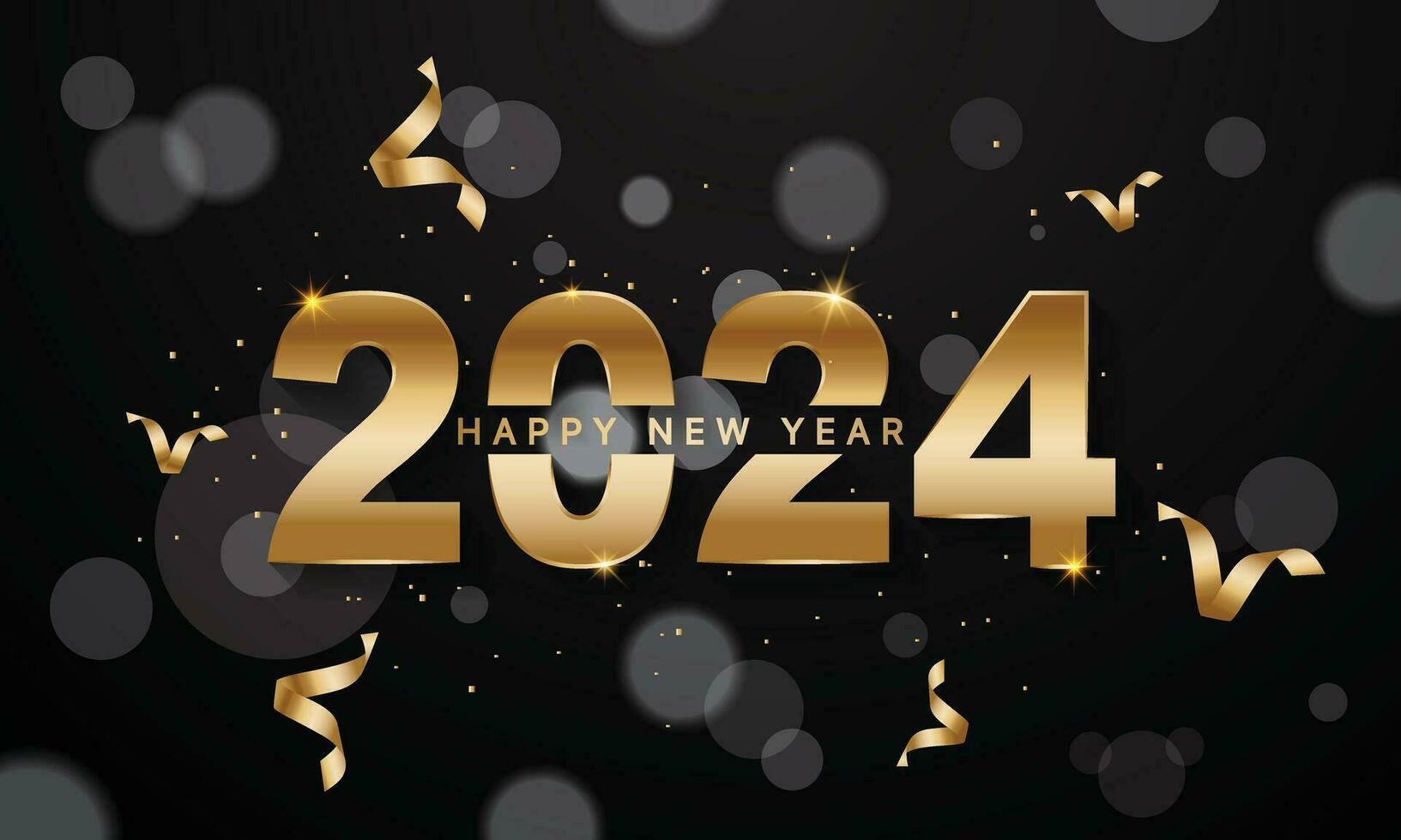 2024 Happy New Year Background Design. Greeting Card, Banner, Poster