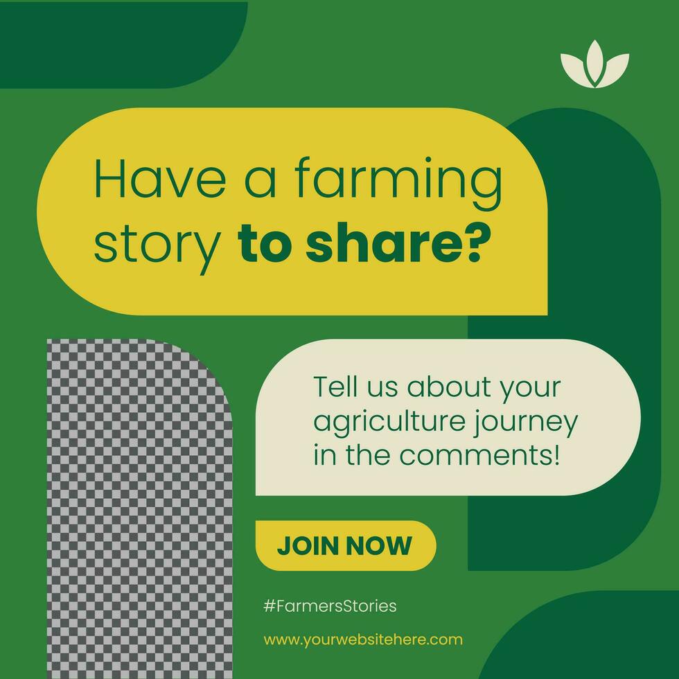 Agriculture Social Media Post Template vector