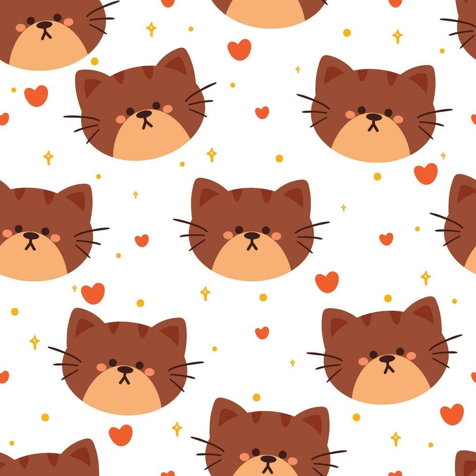 seamless pattern cartoon cat. cute animal wallpaper for textile, gift wrap paper vector