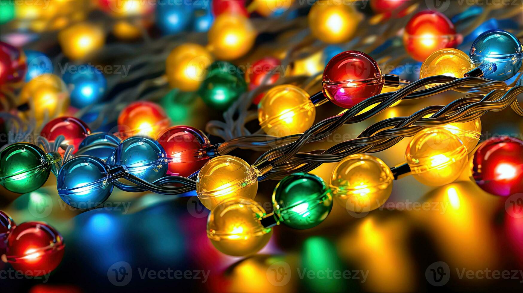 Festive Holiday Backdrop - Christmas Ornaments- Generative AI photo