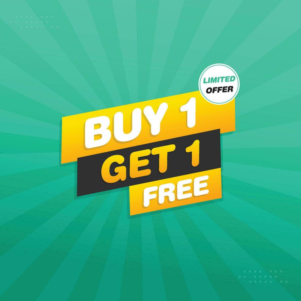 Buy 1 get 1 free sale banner vector illustration