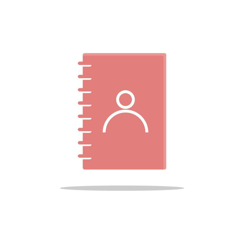 Pink contact book icon vector