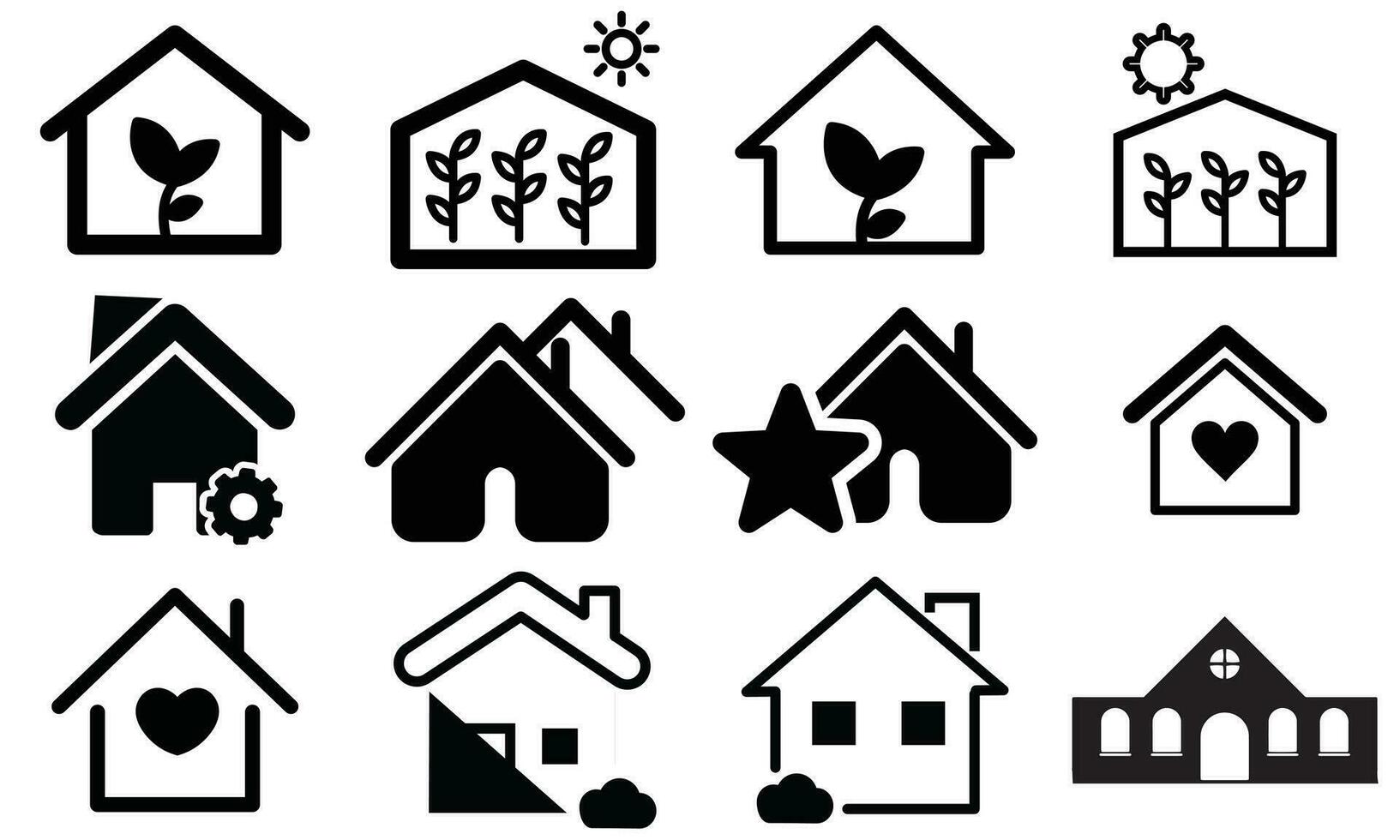 House Icon Set. Home vector illustration symbol. House icons sign,  House and home simple symbols, Houses icons set