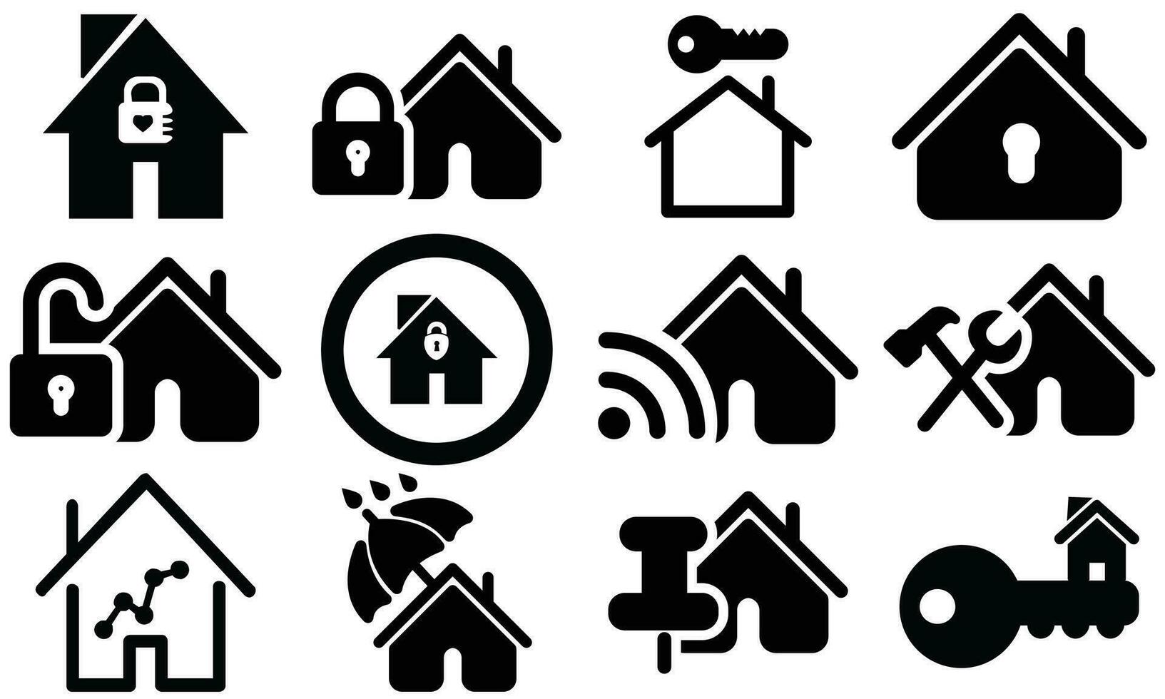 House Icon Set. Home vector illustration symbol. House icons sign,  House and home simple symbols, Houses icons set