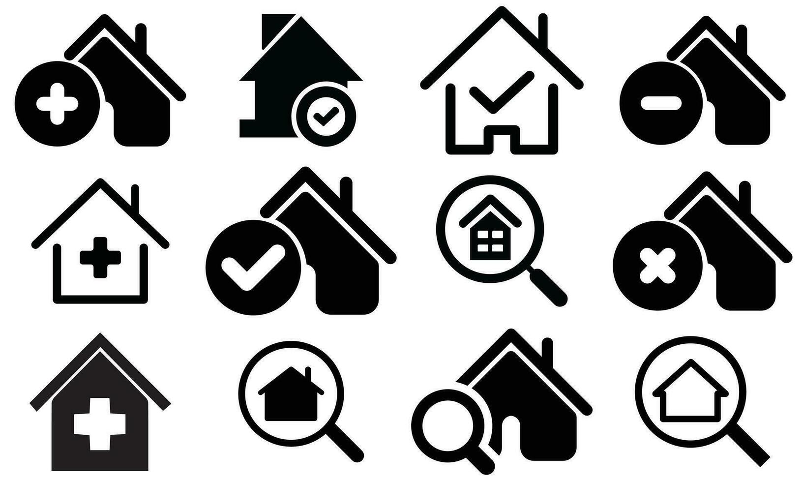 House Icon Set. Home vector illustration symbol. House icons sign,  House and home simple symbols, Houses icons set