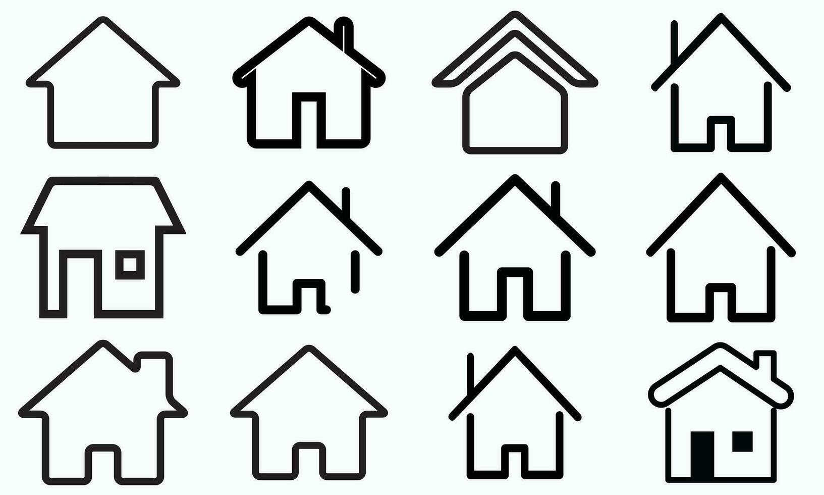 casa icono colocar. hogar vector ilustración símbolo. casa íconos firmar, casa y hogar sencillo símbolos, casas íconos conjunto