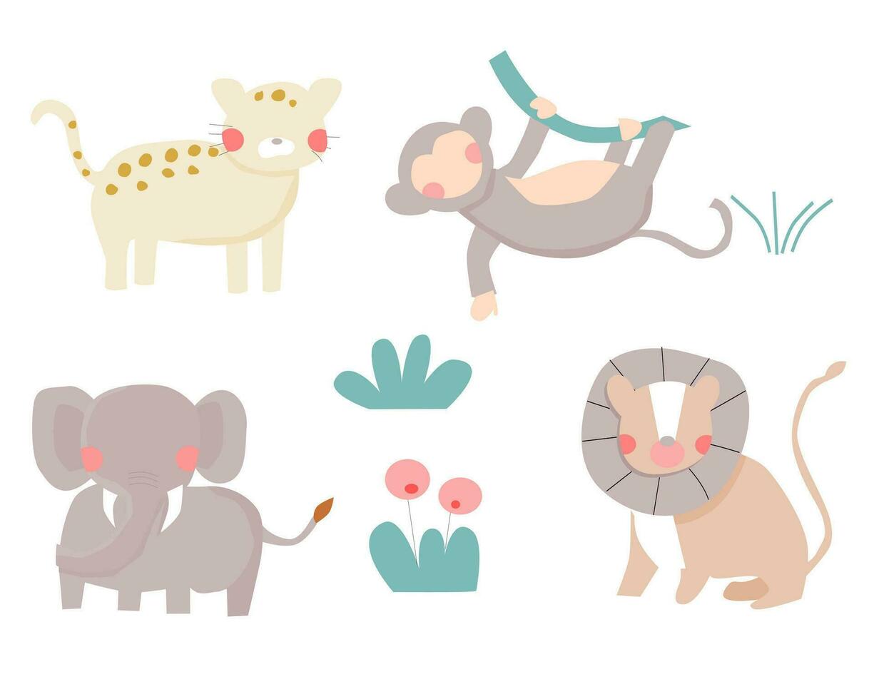 Cute Tropical Animal Vector Element