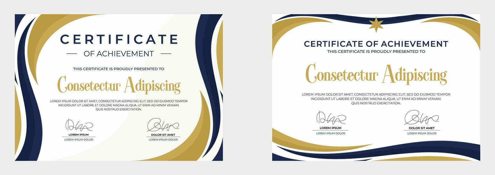 modern certificate of achievement vector template