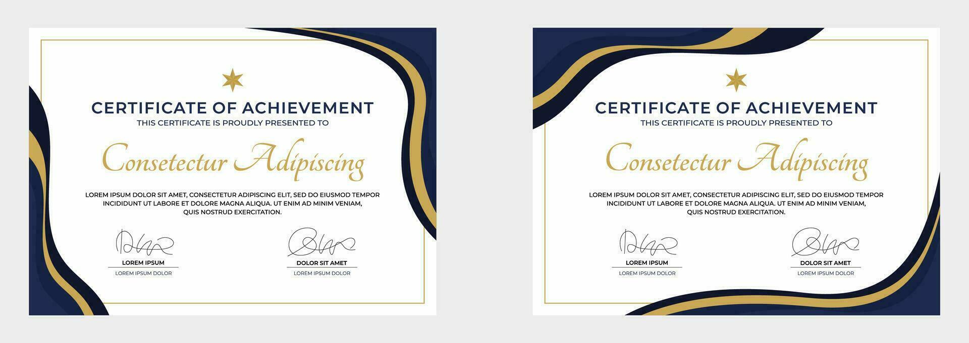 modern certificate of achievement vector template