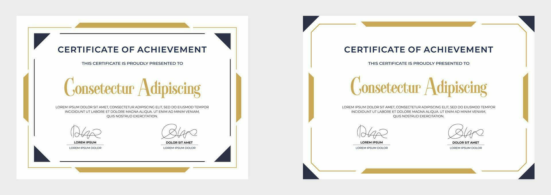 modern certificate of achievement vector template