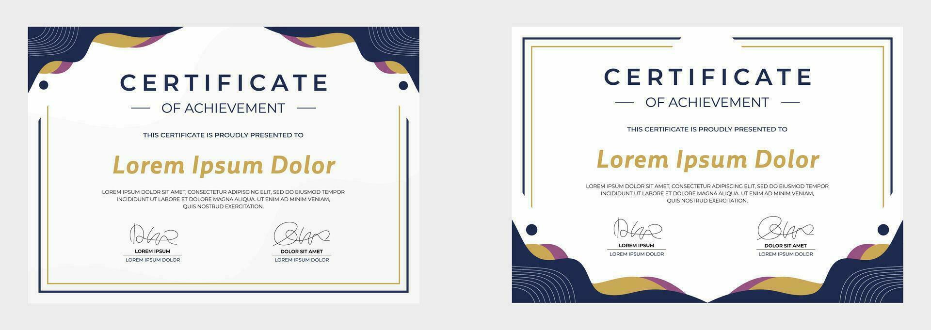 modern certificate of achievement vector template