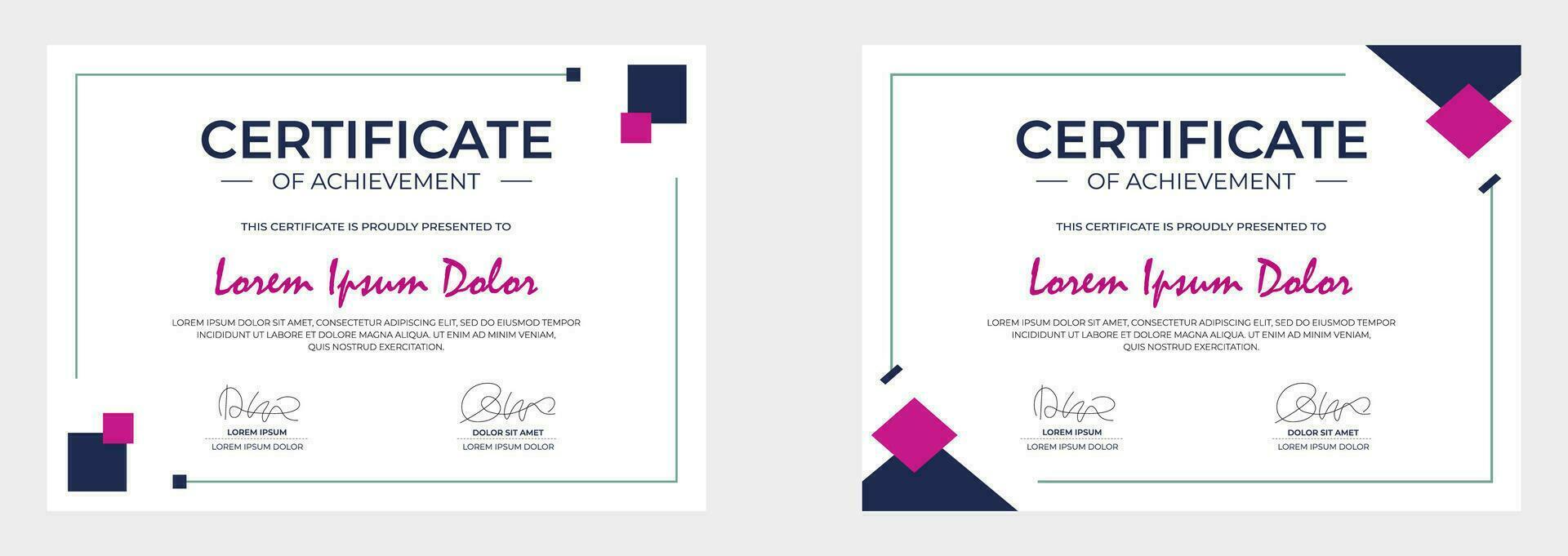 certificado moderno de plantilla de vector de logro