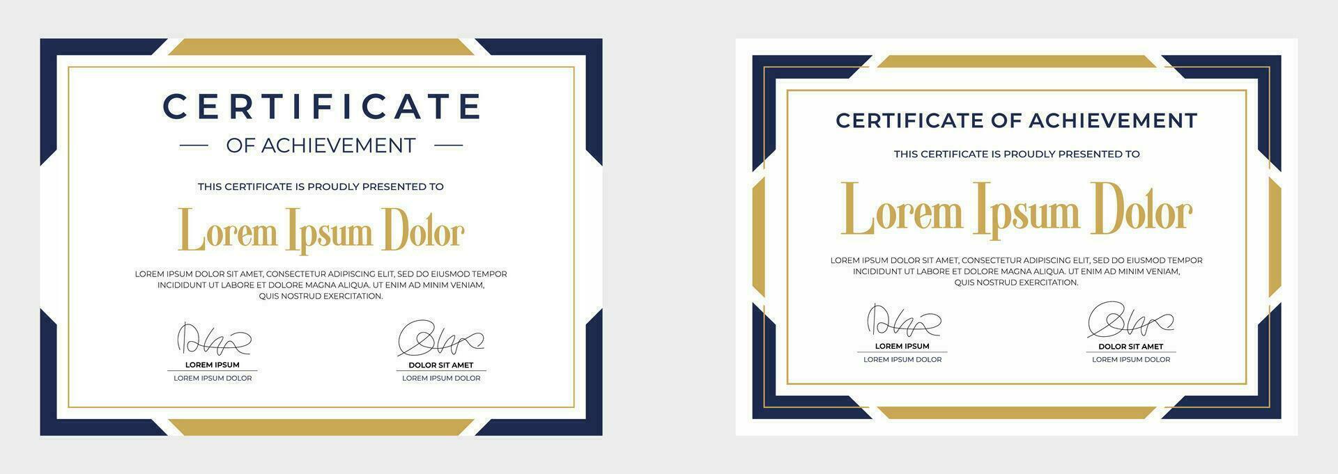 certificado moderno de plantilla de vector de logro