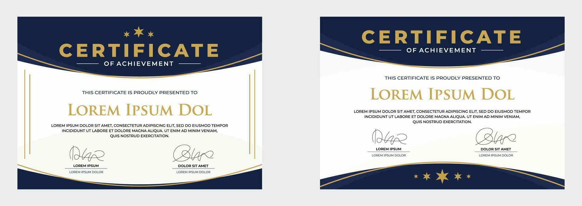 modern certificate of achievement vector template