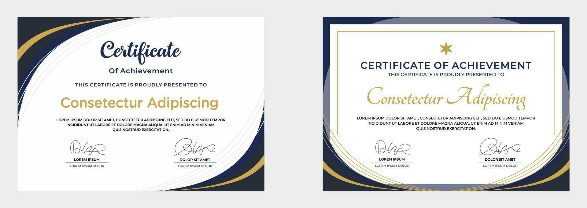 modern certificate of achievement vector template
