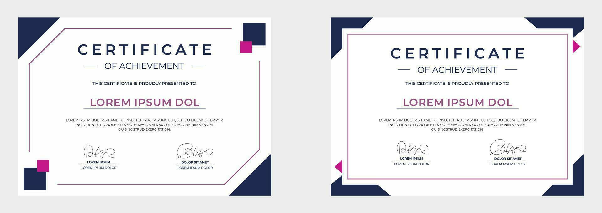 modern certificate of achievement vector template