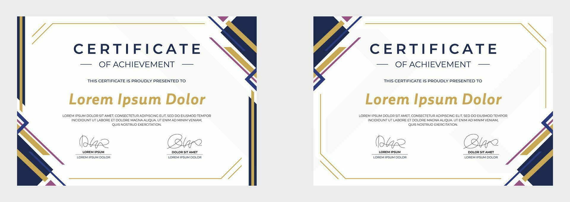 modern certificate of achievement vector template