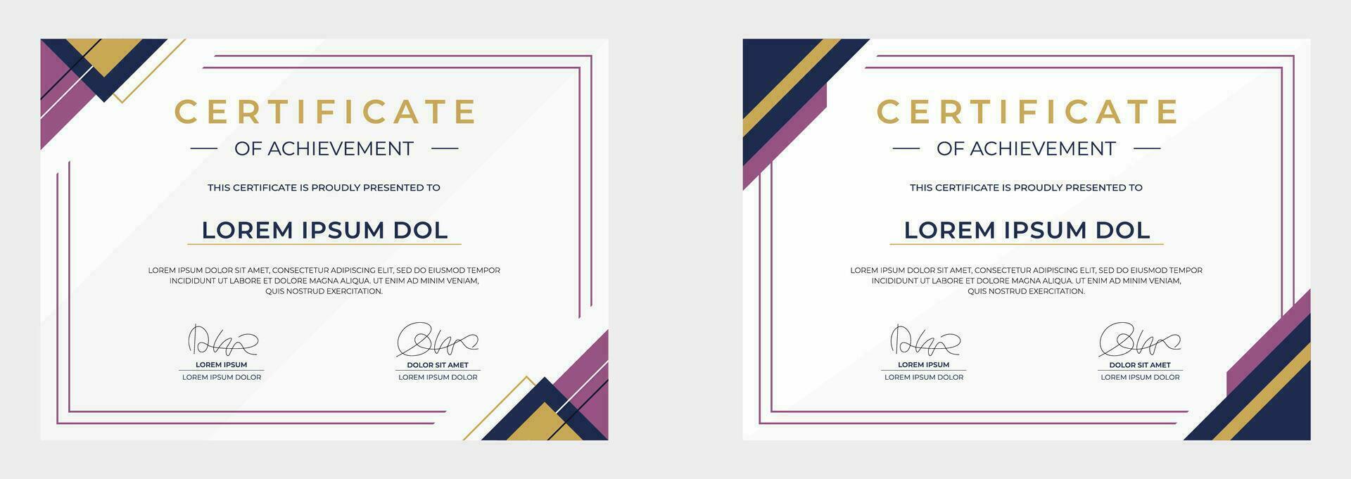 modern certificate of achievement vector template
