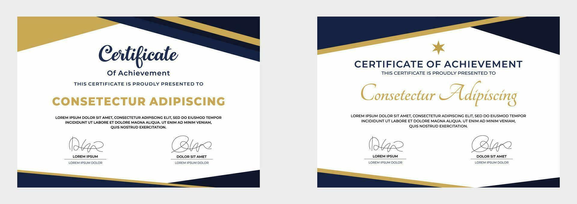 modern certificate of achievement vector template