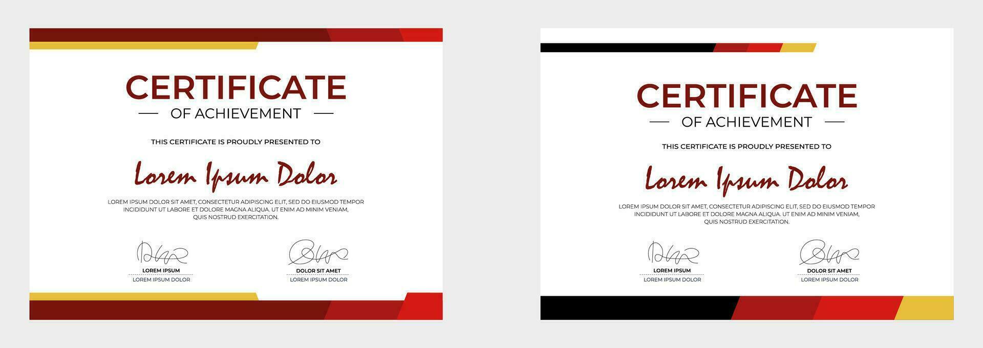 modern certificate of achievement vector template