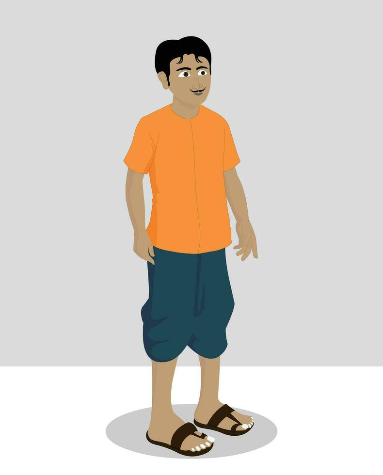 Man 2d cartoon character vector