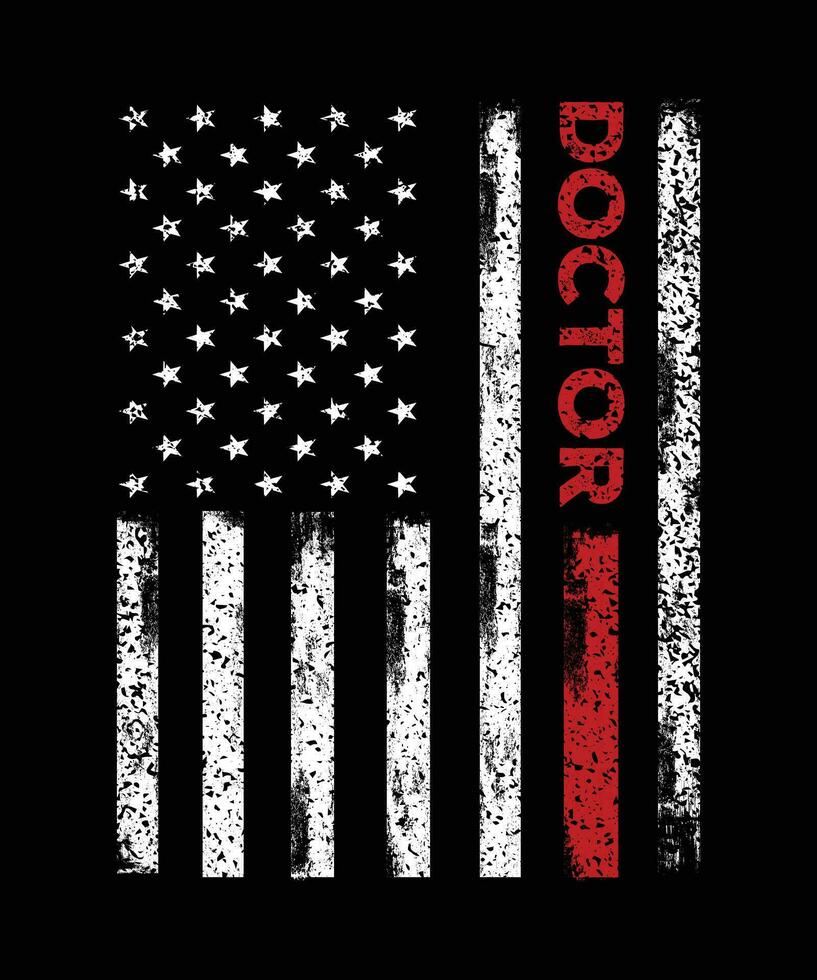 Usa Flag Doctor T Shirt Design Free download vector