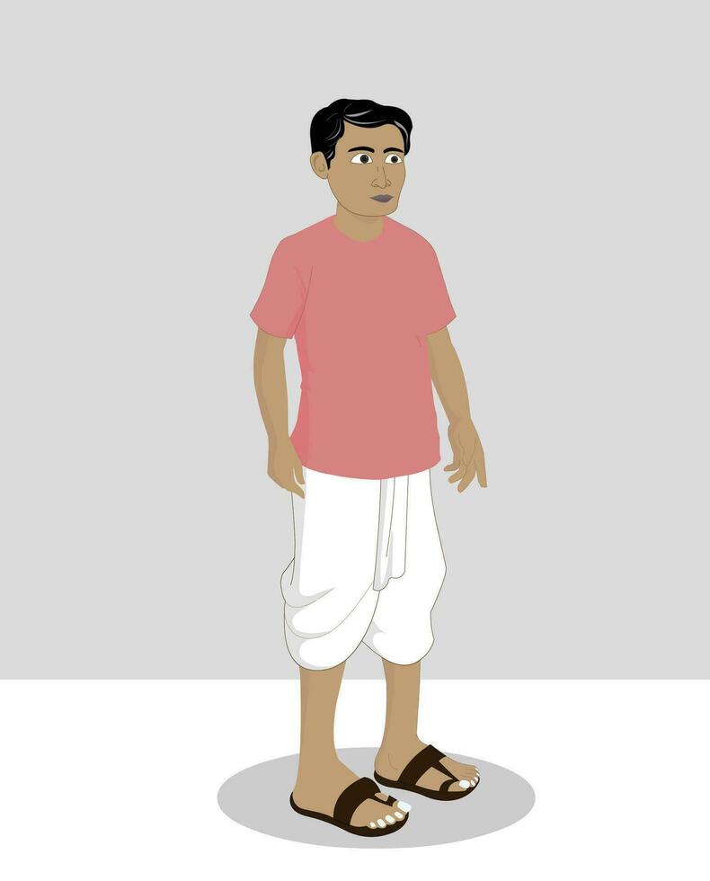 village men 2d character design for animation vector