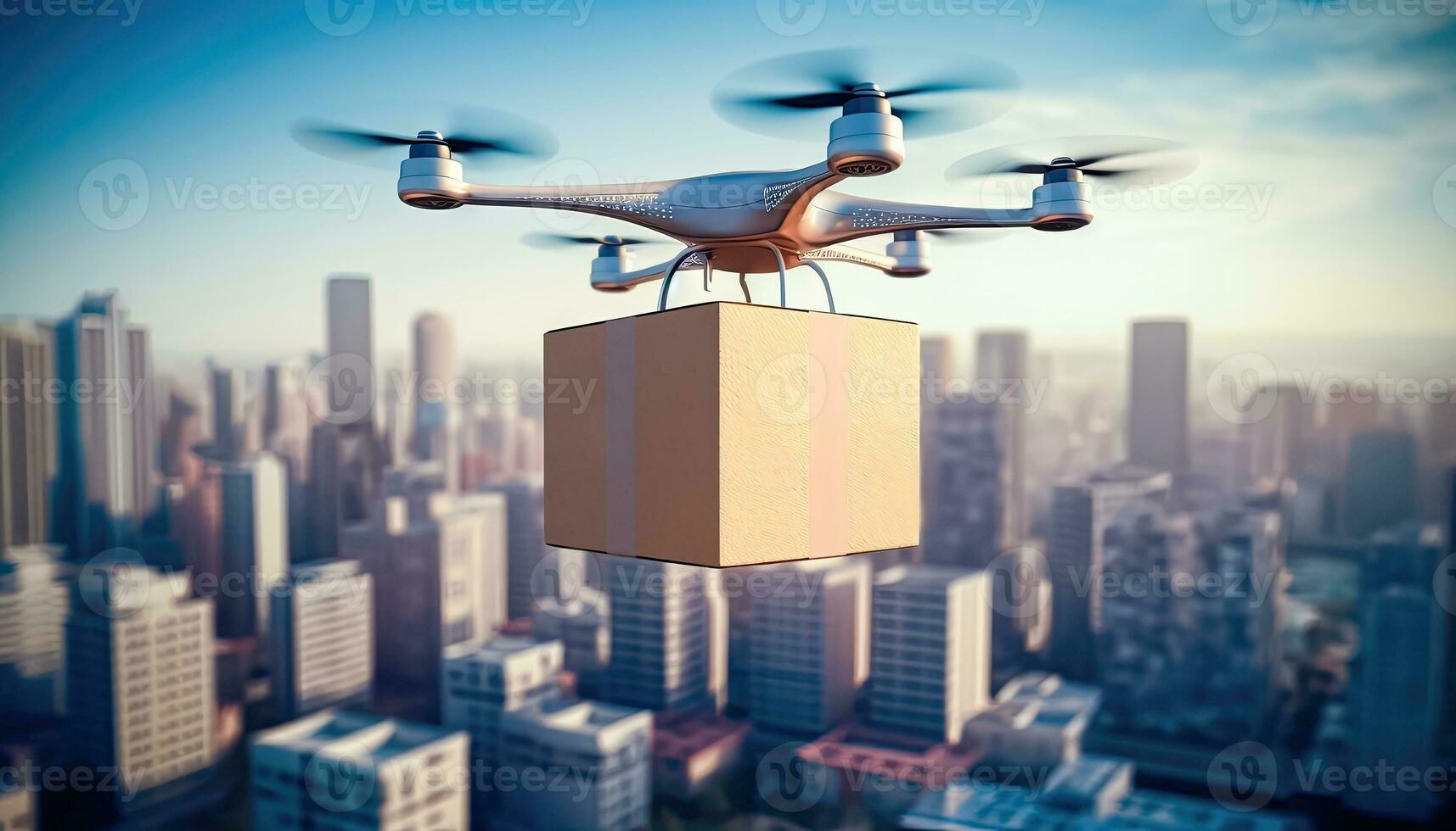 Drone Delivery Service - Revolutionizing Urban Logistics - Generative AI photo