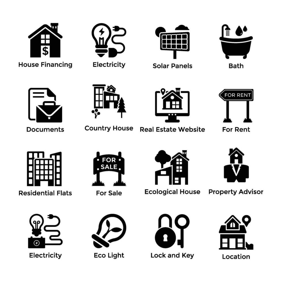 Set Of Real Estate Icons vector