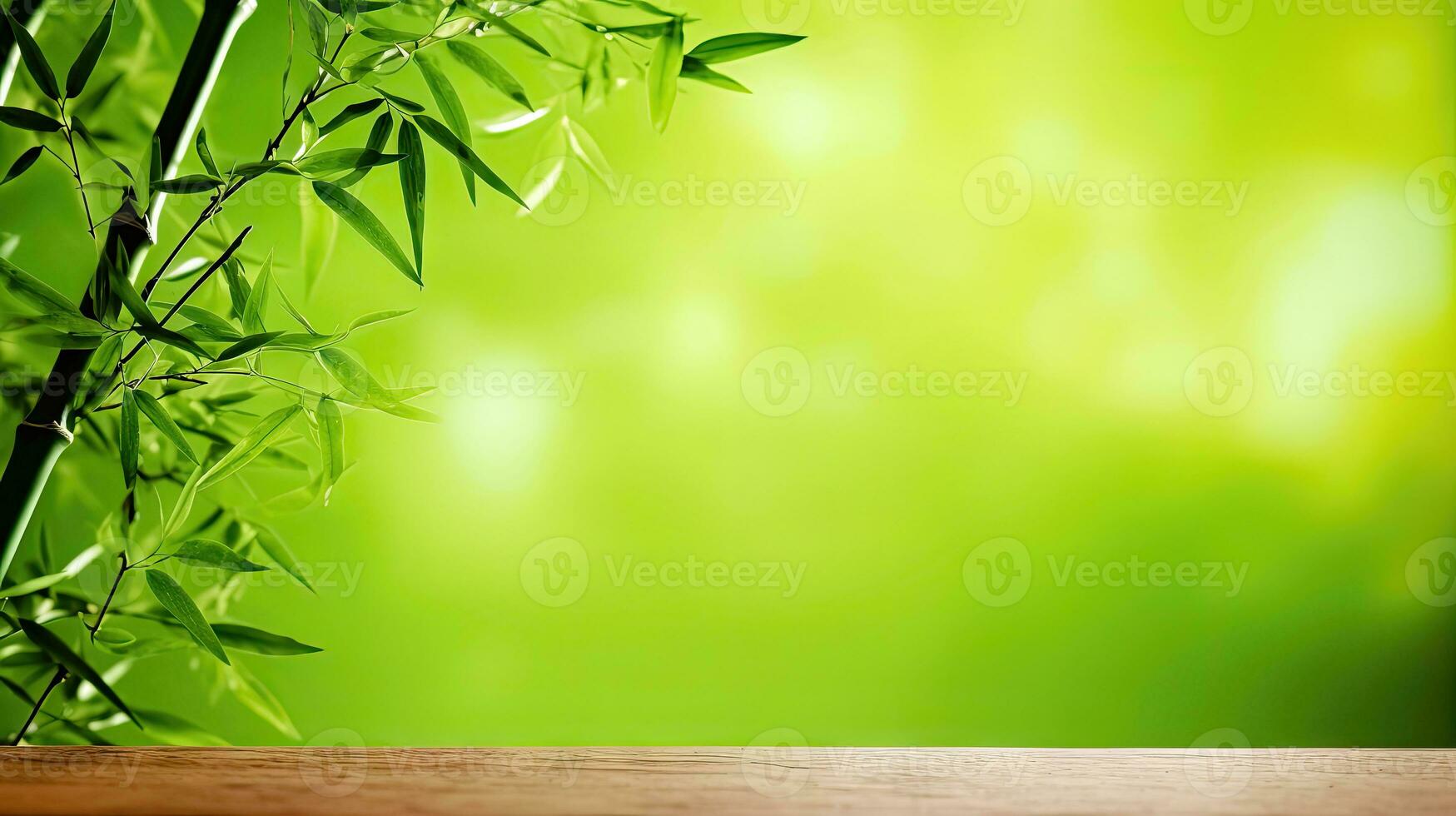 Graceful Bamboo on Blurred Background - Generative AI photo