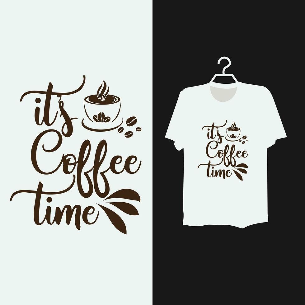 Typography coffee time t shirt template design. vector