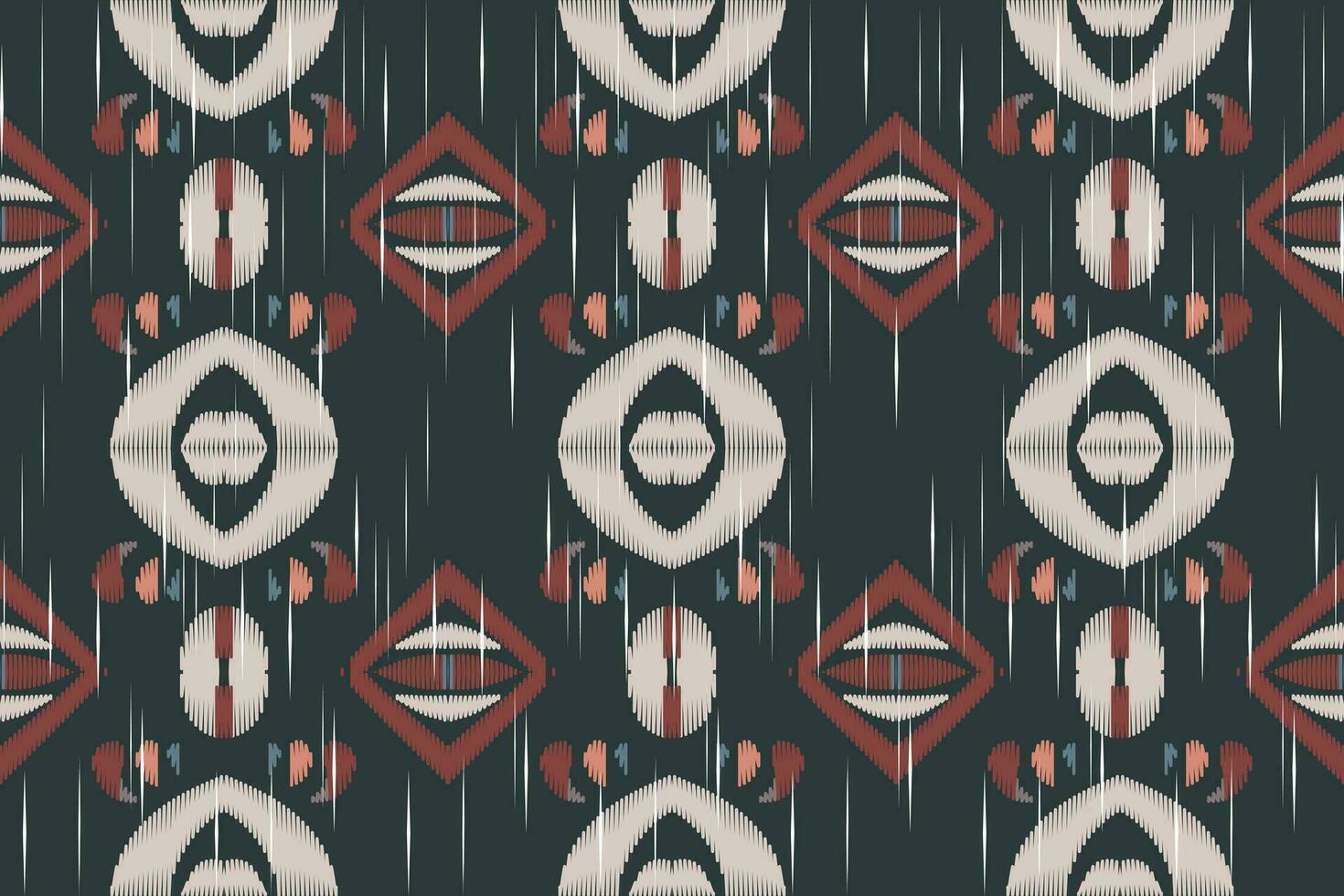 Ikat Damask Embroidery Background. Ikat Pattern Geometric Ethnic Oriental Pattern Traditional. Ikat Aztec Style Abstract Design for Print Texture,fabric,saree,sari,carpet. vector