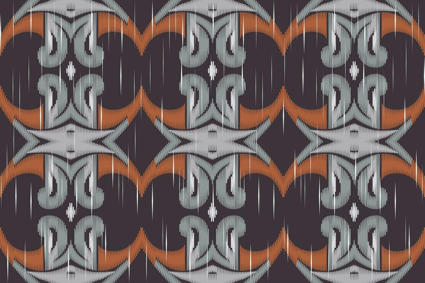 Ikat Seamless Pattern Embroidery Background. Ikat Prints Geometric Ethnic Oriental Pattern Traditional. Ikat Aztec Style Abstract Design for Print Texture,fabric,saree,sari,carpet. vector