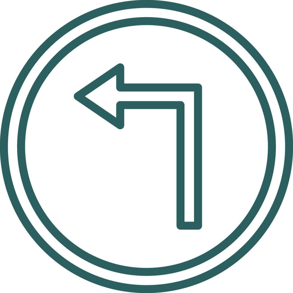 Left Turn Vector Icon Design