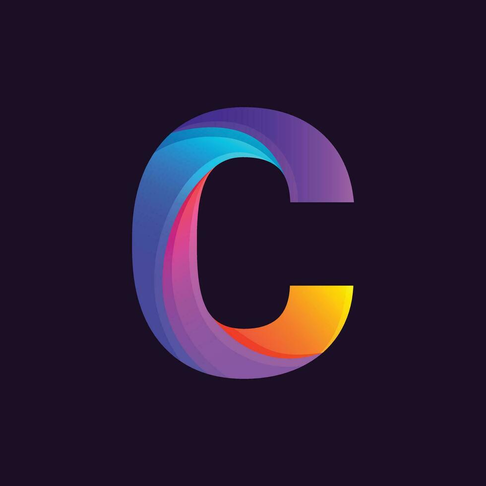 Free vector gradient c logo template