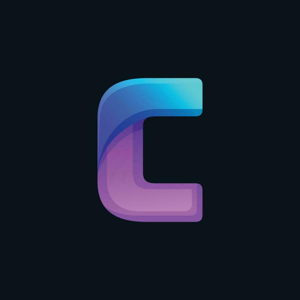 letra C logo diseño vector modelo