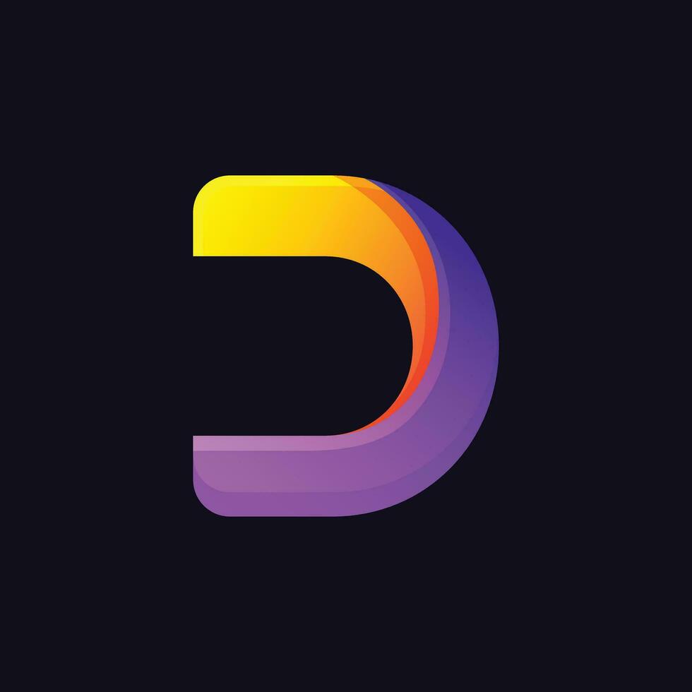 modern and creative D logo design vector