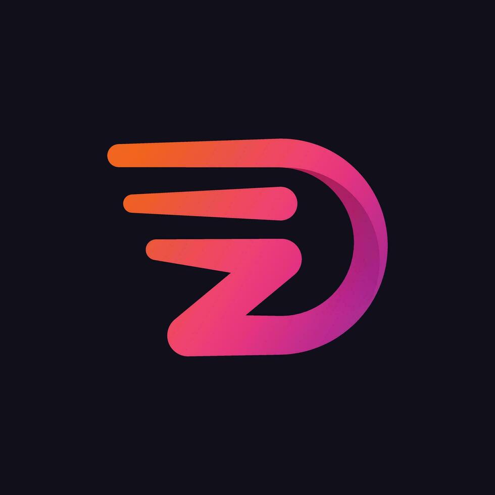 letter d logo template design Free vector letter logo gradient colorful design illustration