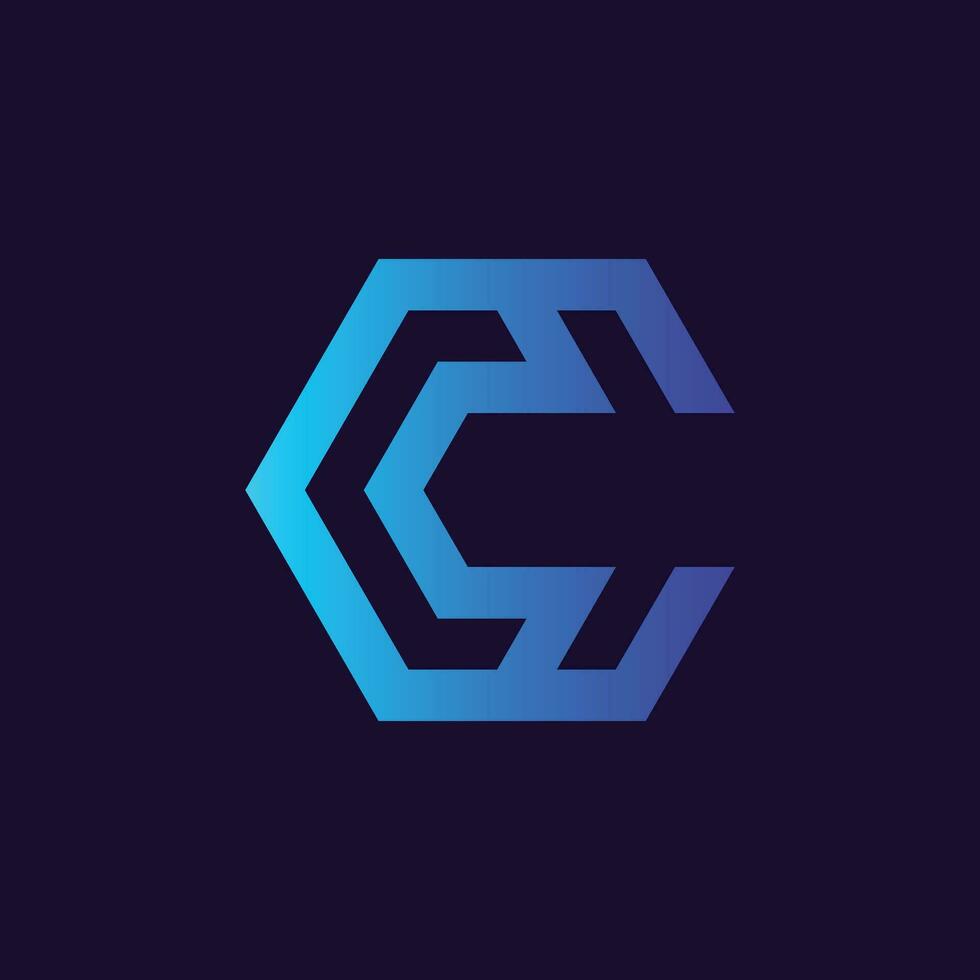 Modern creative letter C logo design. Minimal C, CC initial based vector icon