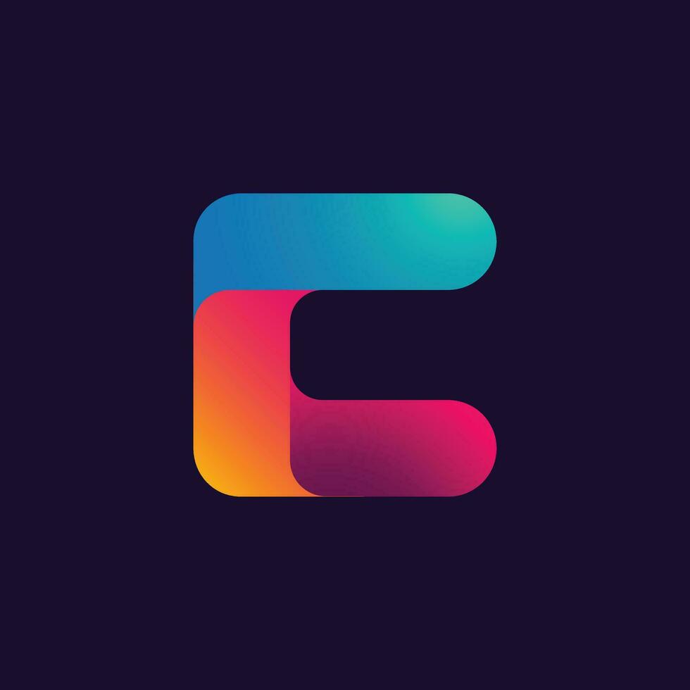 Modern creative letter C logo design. Minimal C, CC initial based vector icon