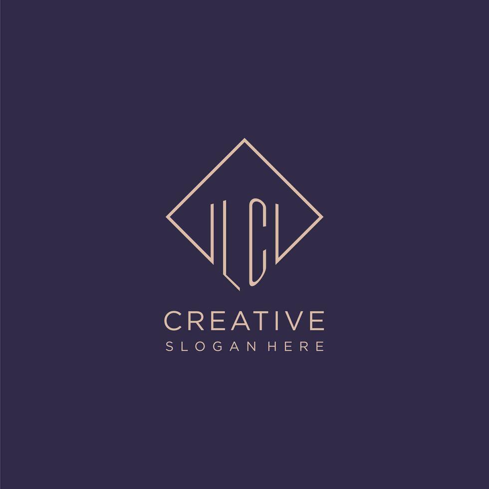 Initials LC logo monogram with rectangle style design vector