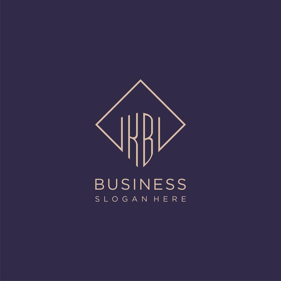 Initials KB logo monogram with rectangle style design vector