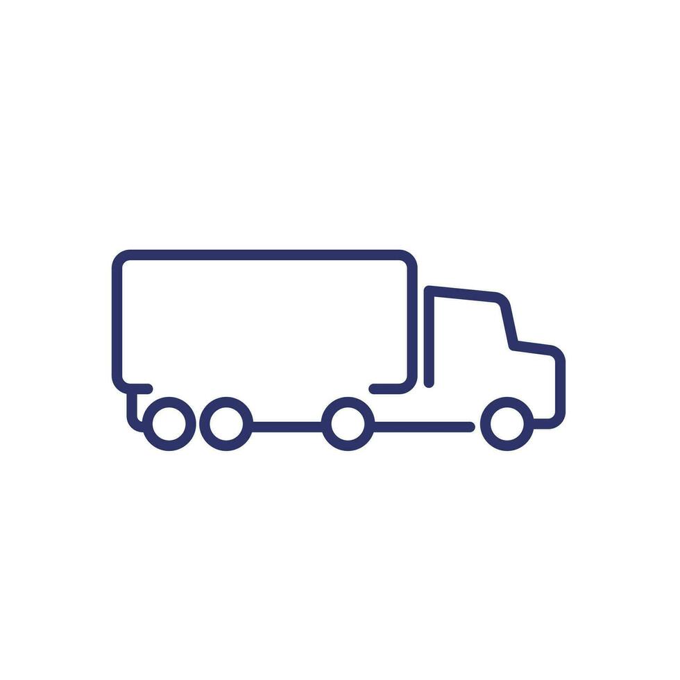 big truck line icon on white vector